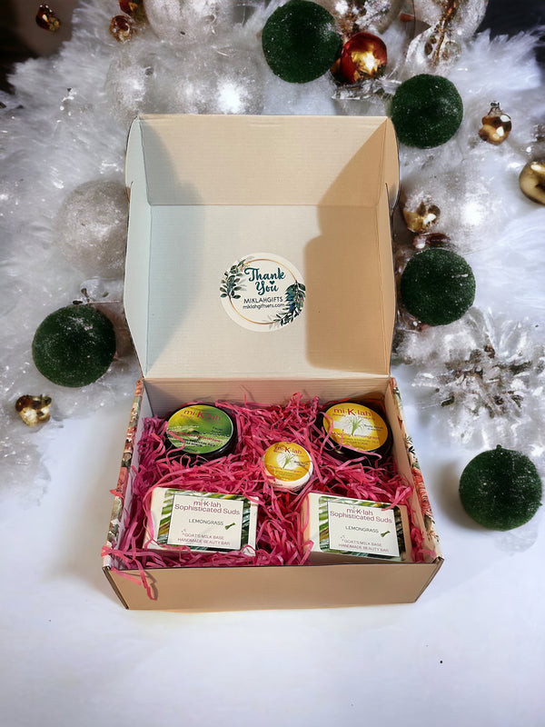 Lemongrass Bliss: Spa Gift Set with Beauty Bars, Facial & Body Scrub