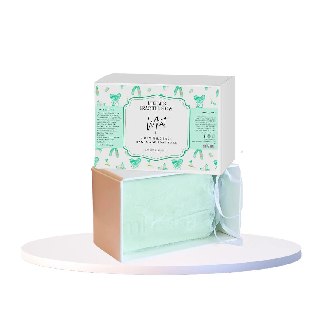 Goat milk soap bar with rose and mint scent