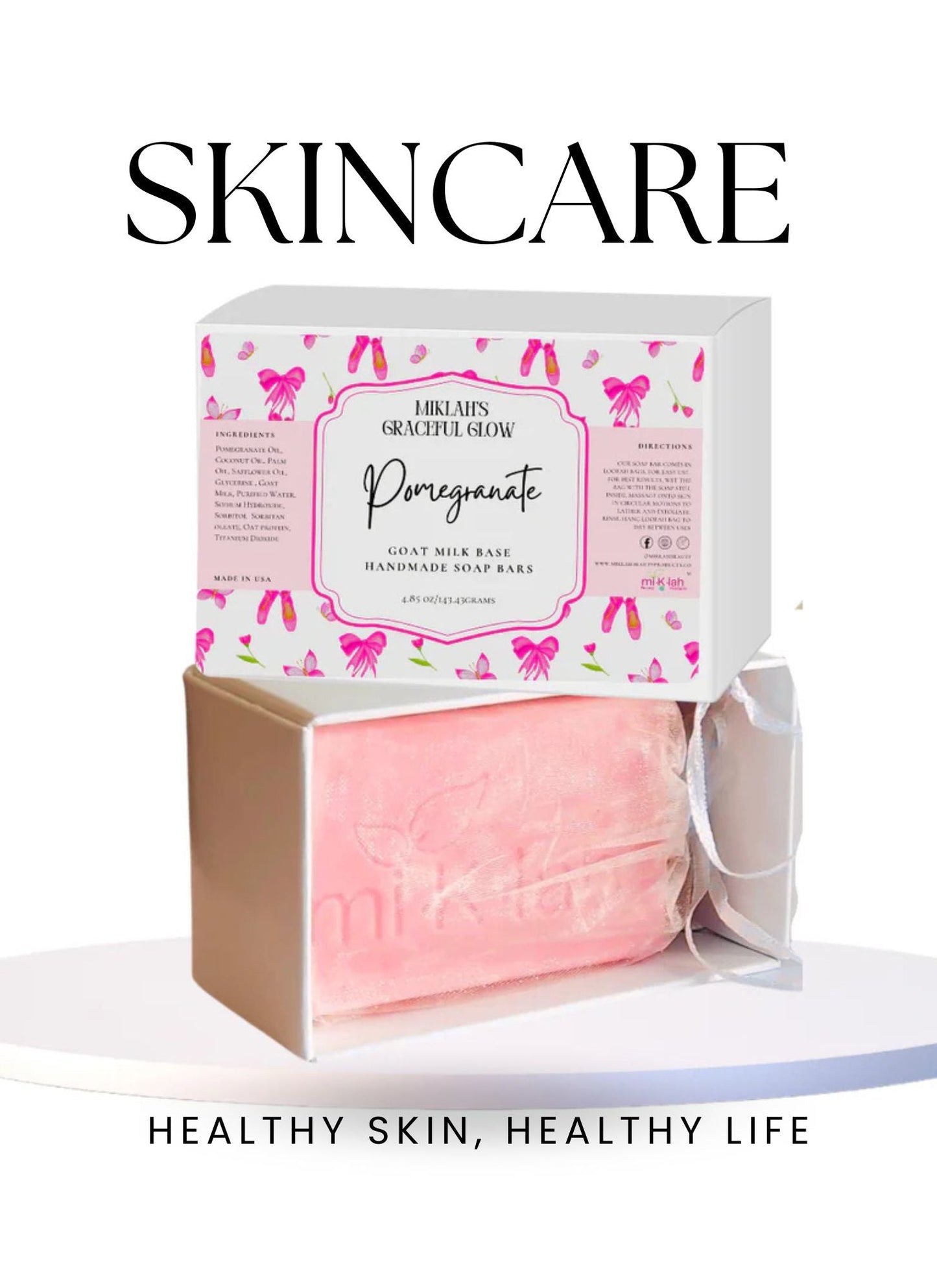 Pomegranate goatmilk bar for glowing skin