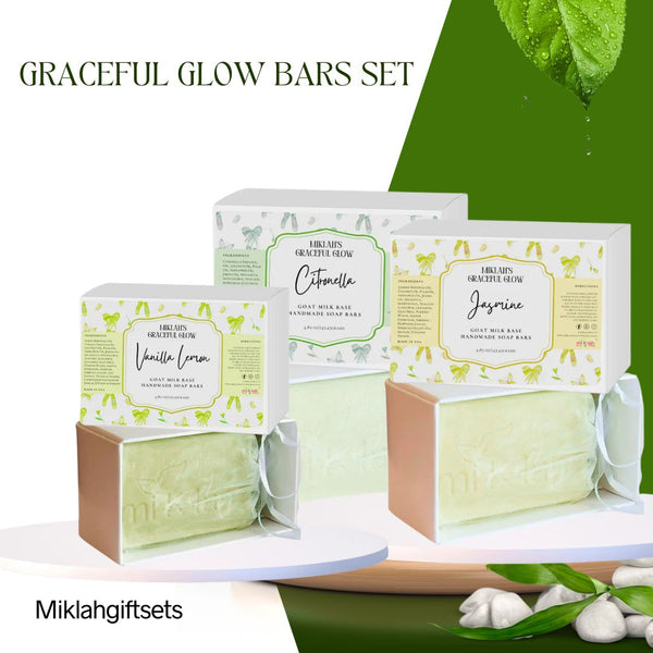 Exquisite Elegance: Citronilla, Jasmine, and Vanilla Lemon Infused Graceful Glow Bar Soap Gift Set