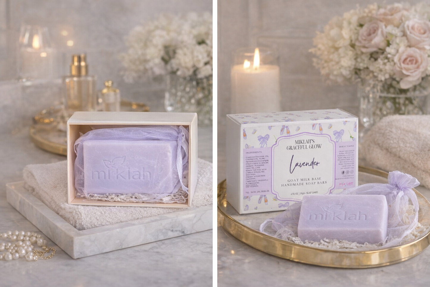 "Lavender Goat Milk Beauty Bar & Free Cashmere Scarf | Miklah"