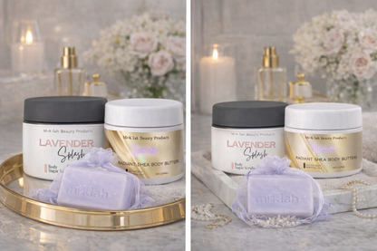 "Lavender Luxe Goat Milk Soap, Scrub & Shea Body Butter Set"