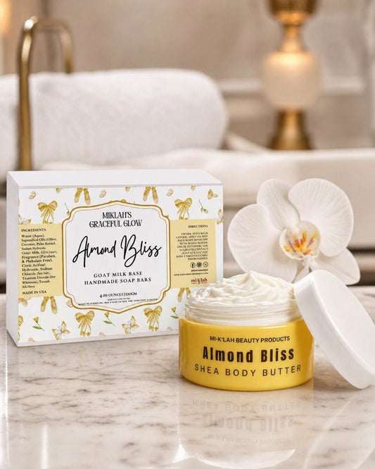 Almond, Shea Body Butter & Goat Milk Soap Duo – texture close-up