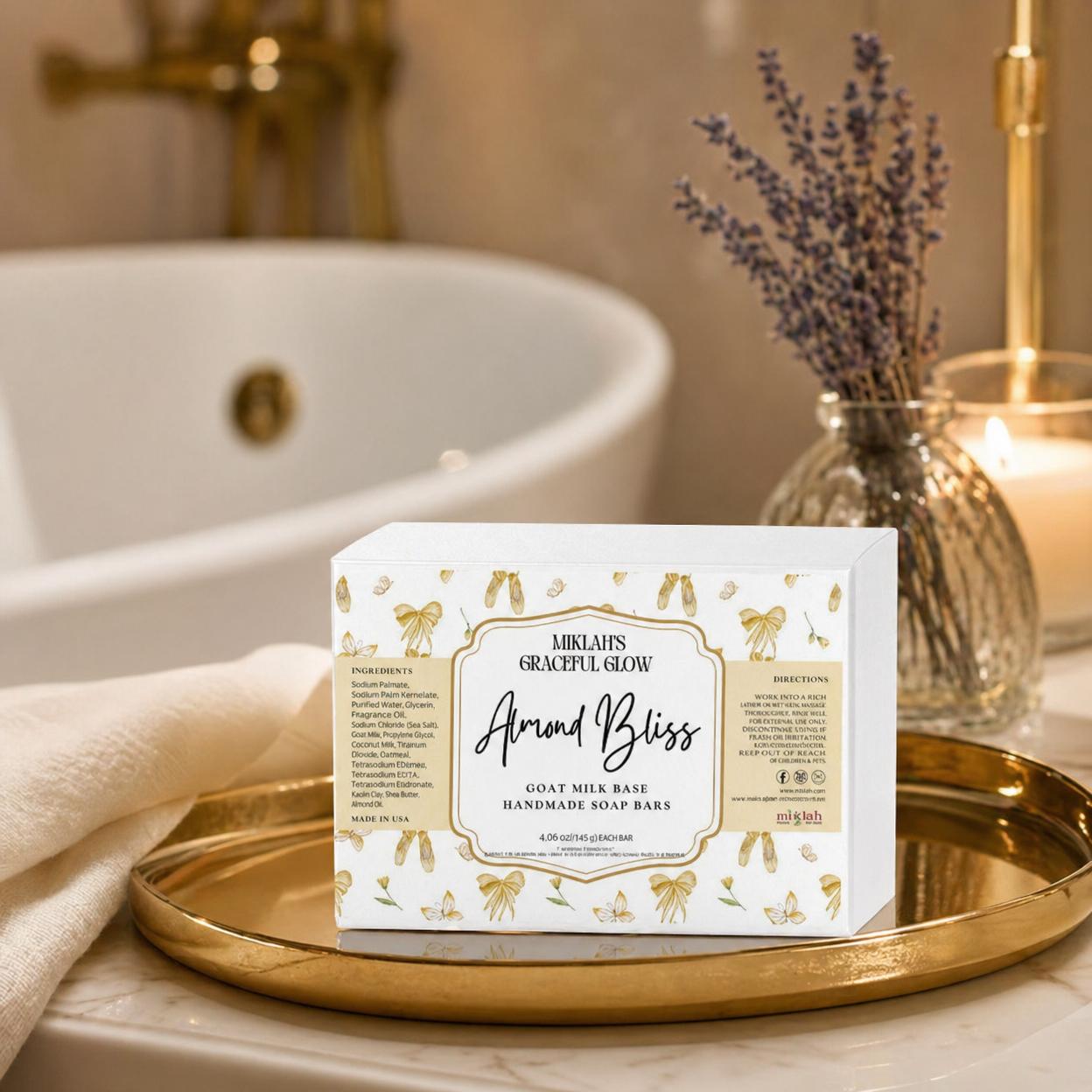 Almond Bliss Skincare Duo: Shea Body Butter & Goat Milk Soap for Radiant Skin