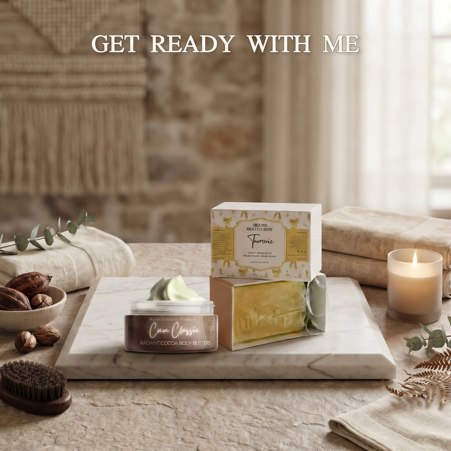 Cocoa Butter, Coffee & Turmeric Soap Gift Set – Brightening, Exfoliating & Glow Boosting