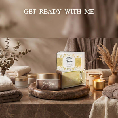 Cocoa Butter, Coffee & Turmeric Soap Gift Set – product front view