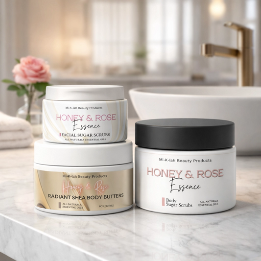 "Honey Rose Luxe Shea Body Butter & Scrub Gift Set | Miklah"