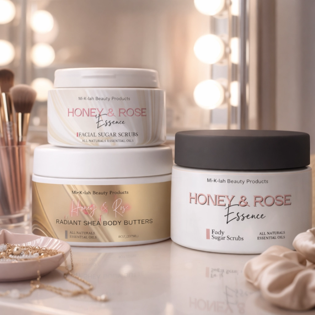 "Honey Rose Luxe Shea Body Butter & Scrub Gift Set | Miklah"