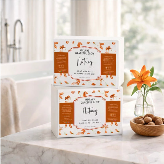 Spice of Serenity: Nutmeg Graceful Glow Bar Soap Gift Set – Miklahgiftsets – product front view