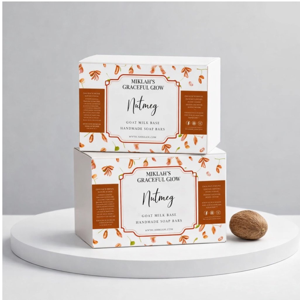 Spice of Serenity: Nutmeg Graceful Glow Bar Soap Gift Set – Miklahgiftsets – lifestyle in-use shot