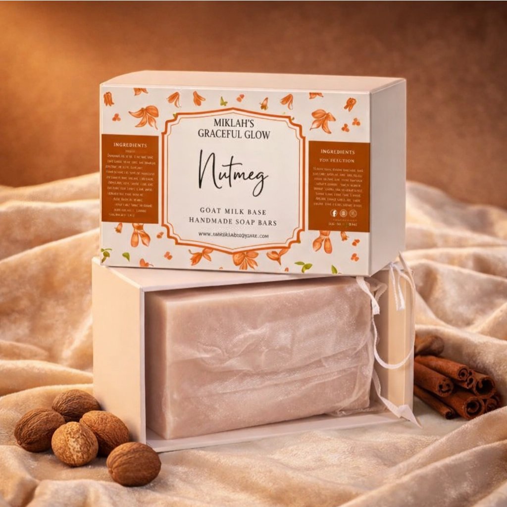 Spice of Serenity: Nutmeg Graceful Glow Bar Soap Gift Set – Miklahgiftsets – gift set packaging
