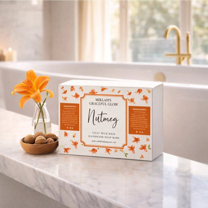 Spice of Serenity: Nutmeg Graceful Glow Bar Soap Gift Set – Miklahgiftsets – back label detail