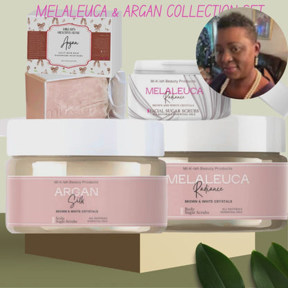 Argan Essential Oils Scalp Sugar Scrub, and Luxurious Argan Beauty Bars"