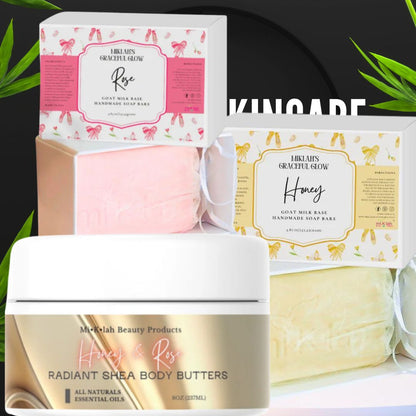 Rose & Honey Body shea Butter and Rose Beauty Bars goatmilk 